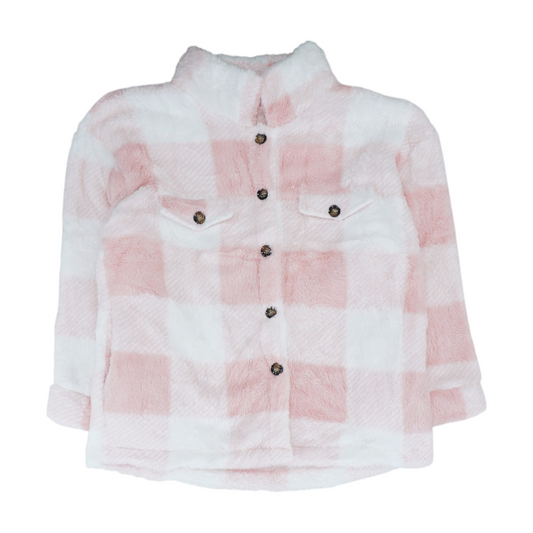Pink Check Cardigan Sweater