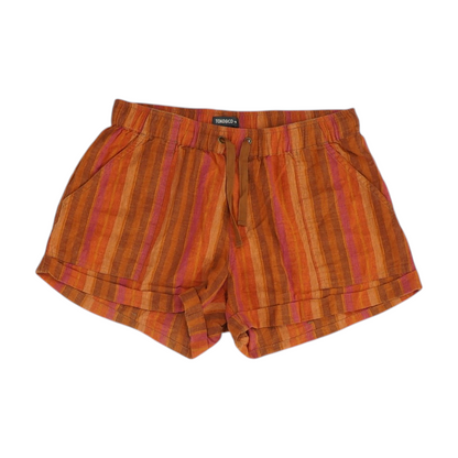 Orange Striped Knit Shorts
