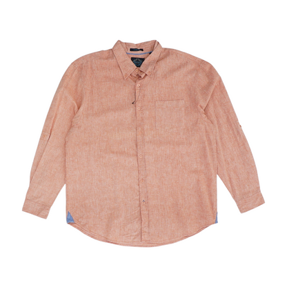 Coral Solid Long Sleeve Button Down