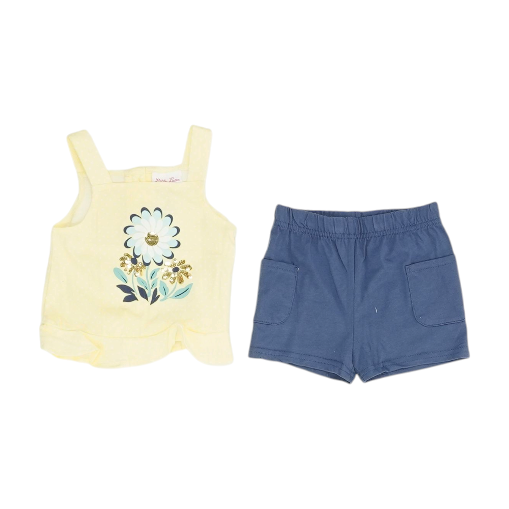 Yellow Polka Dot Sleeveless Set