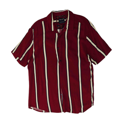 Red Striped Short Sleeve Button Down