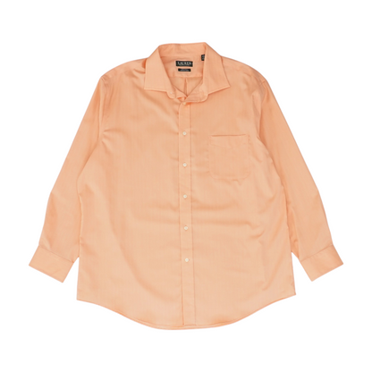 Orange Solid Long Sleeve Button Down