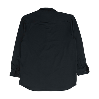 Black Solid Long Sleeve Button Down