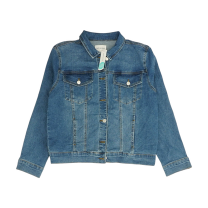 Blue Solid Denim Jacket