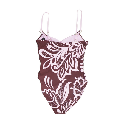 Burgundy Floral One-Piece