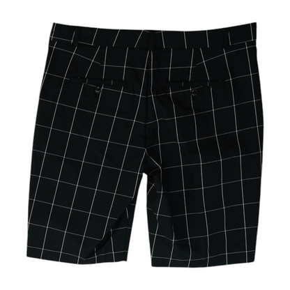 Black Check Chino Shorts
