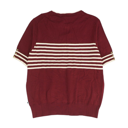Maroon Striped Pullover Sweater
