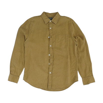 Khaki Solid Long Sleeve Button Down