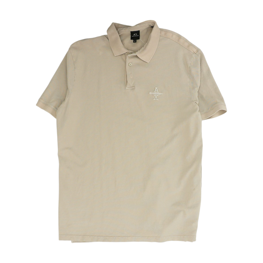 Armani Exchange Khaki Solid Short Sleeve Polo – Image 1