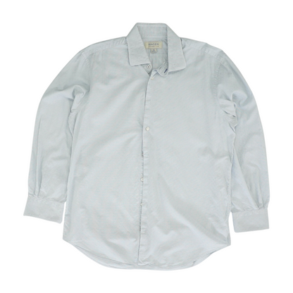 Blue Solid Long Sleeve Button Down