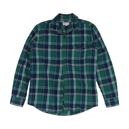 Green Plaid Flannel Button Down
