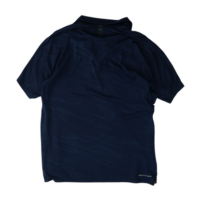 Navy Animal Print Short Sleeve Polo