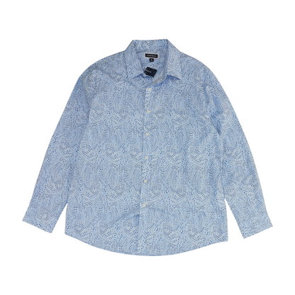 Blue Paisley Long Sleeve Button Down