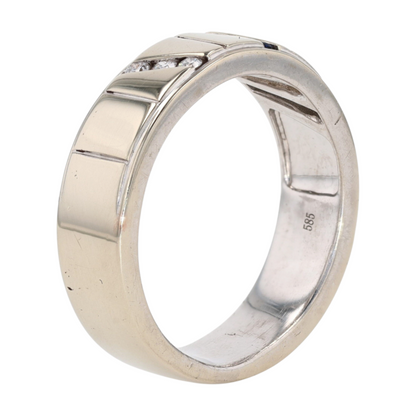 14K White Gold Diamond Band