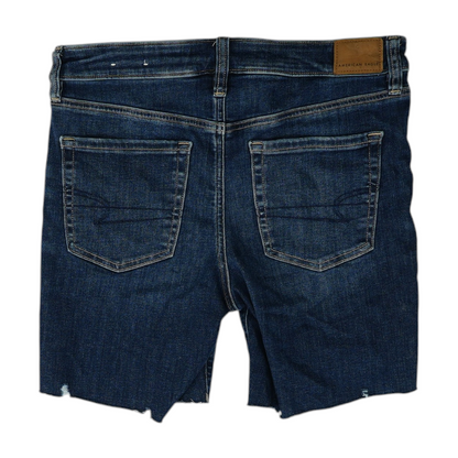 Blue Solid Denim Shorts