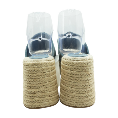 Blue Wedged Sandals