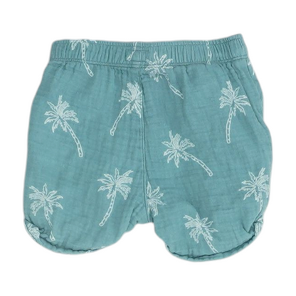 Green Print Knit Shorts