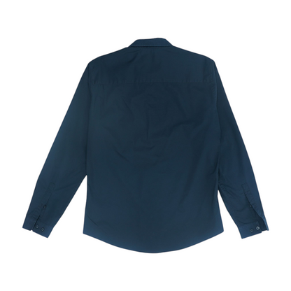 Black Solid Long Sleeve Button Down