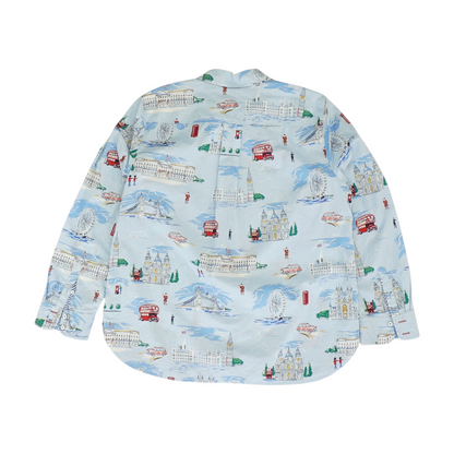 Blue Print Button Down