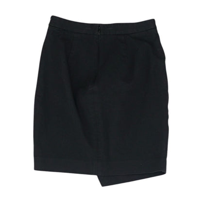Black Solid Midi Skirt