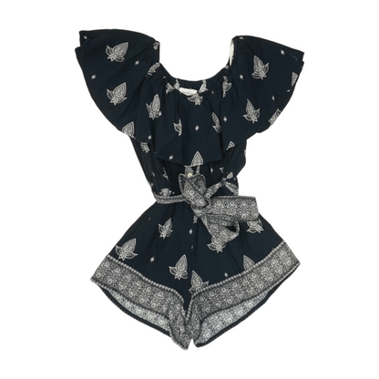 Navy Print Romper
