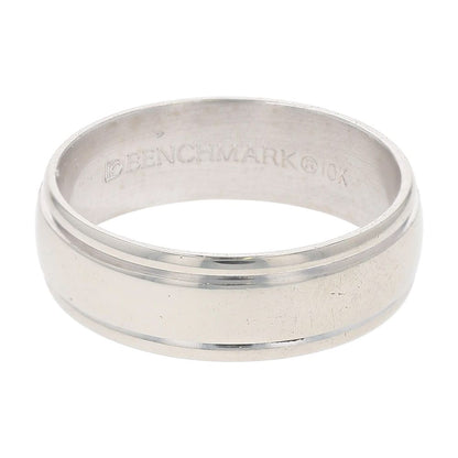 10K White Gold Ridge Edge Band