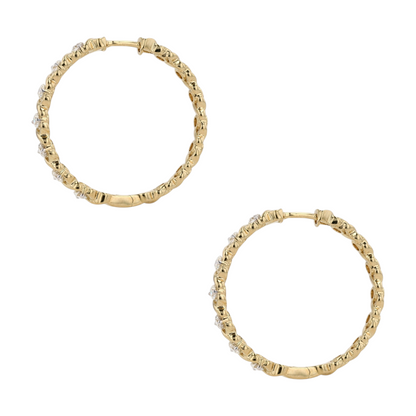 1 ctw Sterling Silver Lab Grown Diamond Hoop Earrings