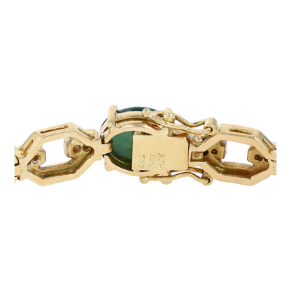 18K Yellow Gold Jade Chain Bracelet