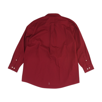 Burgundy Solid Long Sleeve Button Down