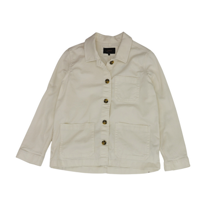 Ivory Solid Denim Jacket