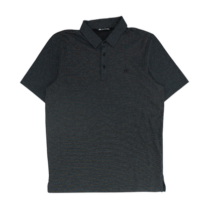 Gray Striped Short Sleeve Polo