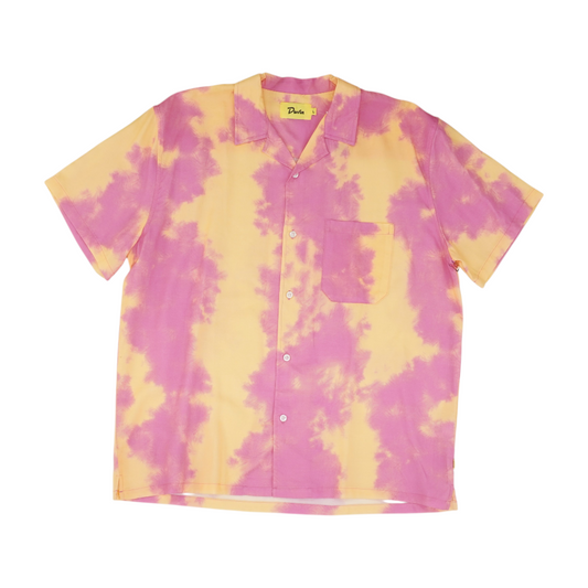 Orange Tie-Dye Short Sleeve Button Down