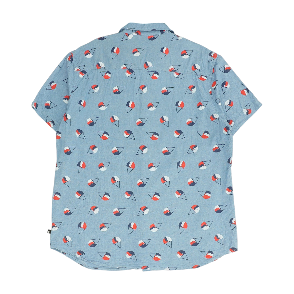 Blue Print Short Sleeve Button Down