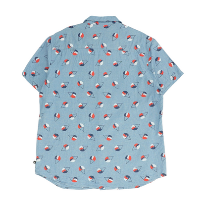 Blue Print Short Sleeve Button Down