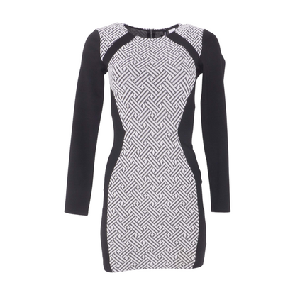 Black Abstract Mini Dress