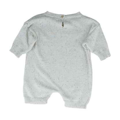 Beige Polka Dot Short Sleeve One-Piece