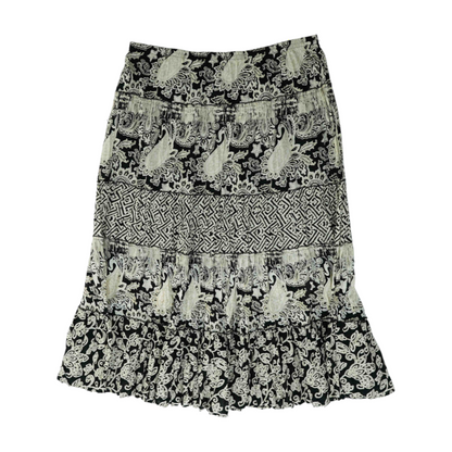 Black Plus Size Paisley Maxi Skirt