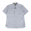 Blue Solid Short Sleeve Button Down