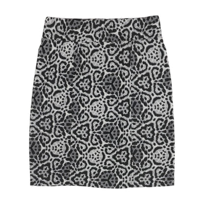 Gray Geometric Midi Skirt
