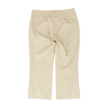Tan Solid Capri Pants