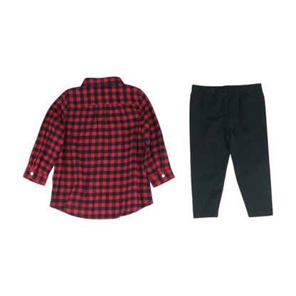 Red Check Long Sleeve Set