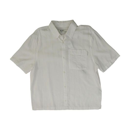 Ivory Solid Short Sleeve Button Down