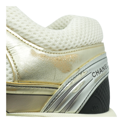 Gold and White CC Sneakers