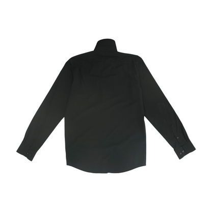 Black Solid Long Sleeve Button Down