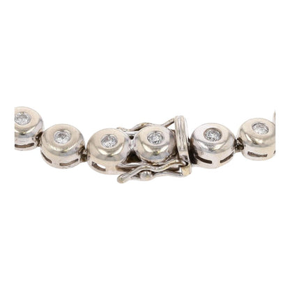 1 1/5 Ct 14K White Gold Bezel Bubble Set Diamond Tennis Bracelet