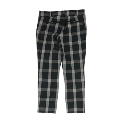 Navy Plaid Chino Capris