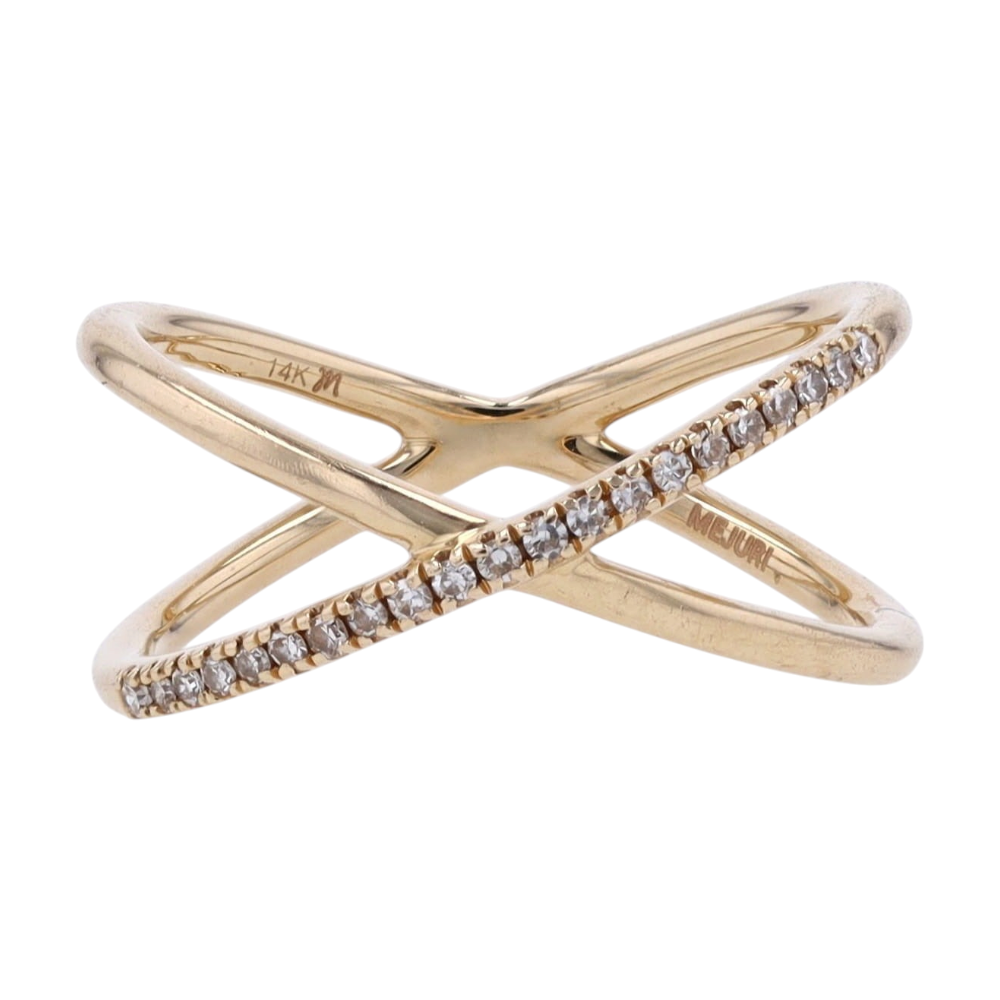 Mejuri 1/10 ctw 14K Yellow Gold Diamond Fashion Ring – Image 1