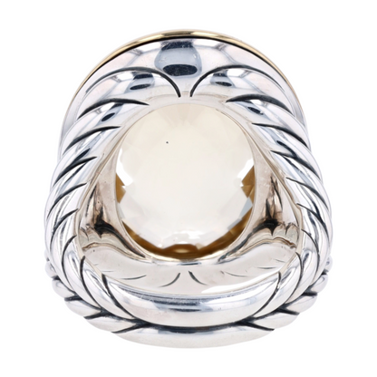 18K Sterling Silver Citrine Statement Ring