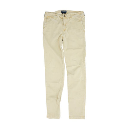 Khaki Solid Casual Slim Straight Pants