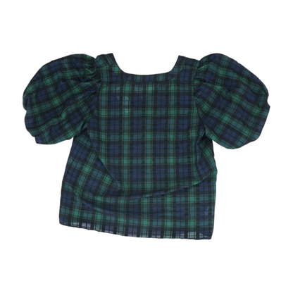 Navy Plaid Blouse